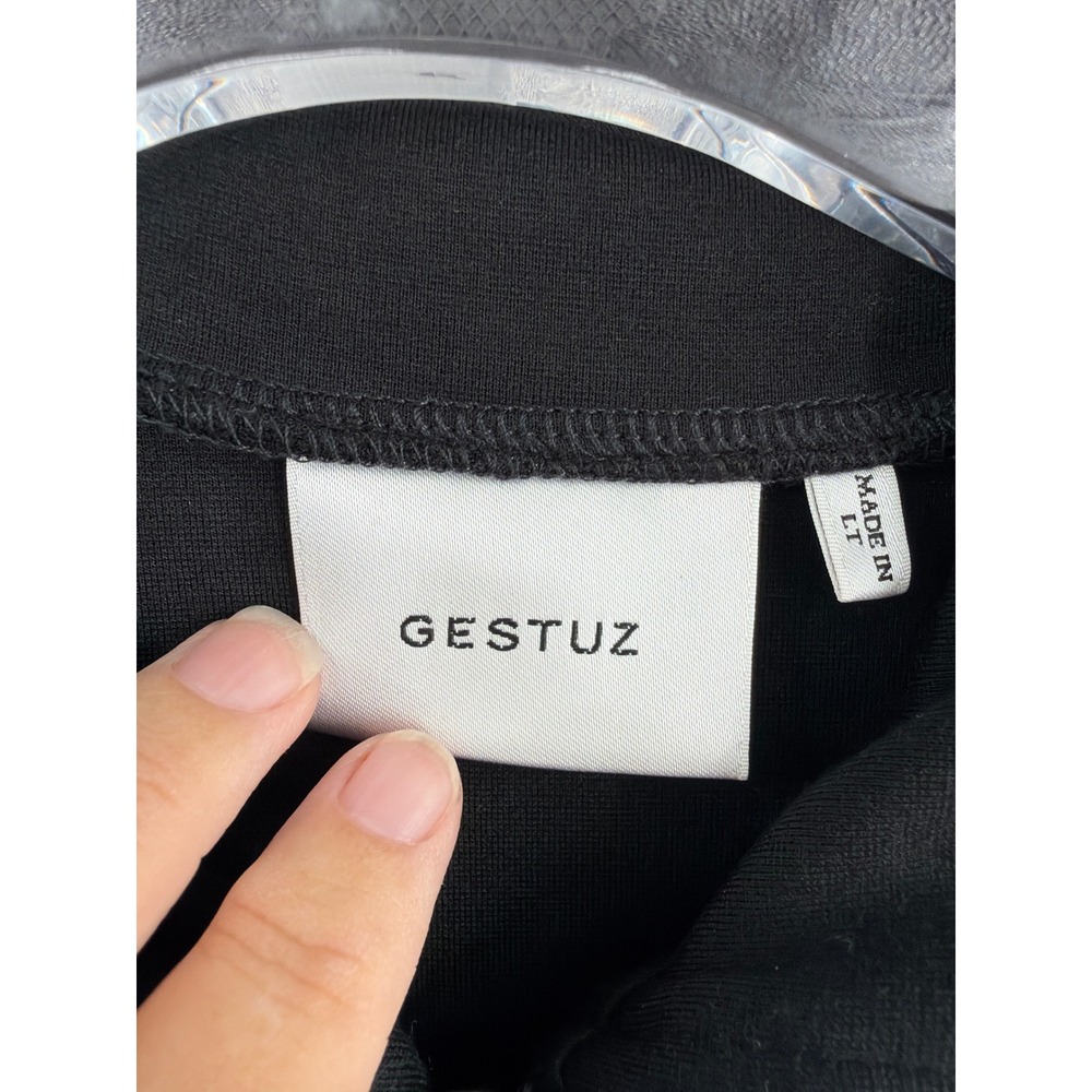 Gestuz MalbaGZ Zipper Rollneck Black Quarter Zip Long Sleeve Top 10905890 XS - Picture 3 of 7